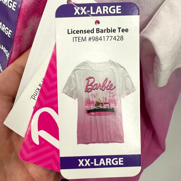 Barbie | NWT | XXL | Cropped Barbie Dream Summer Dip Dye Short Sleeve T-shirt - Picture 7 of 7